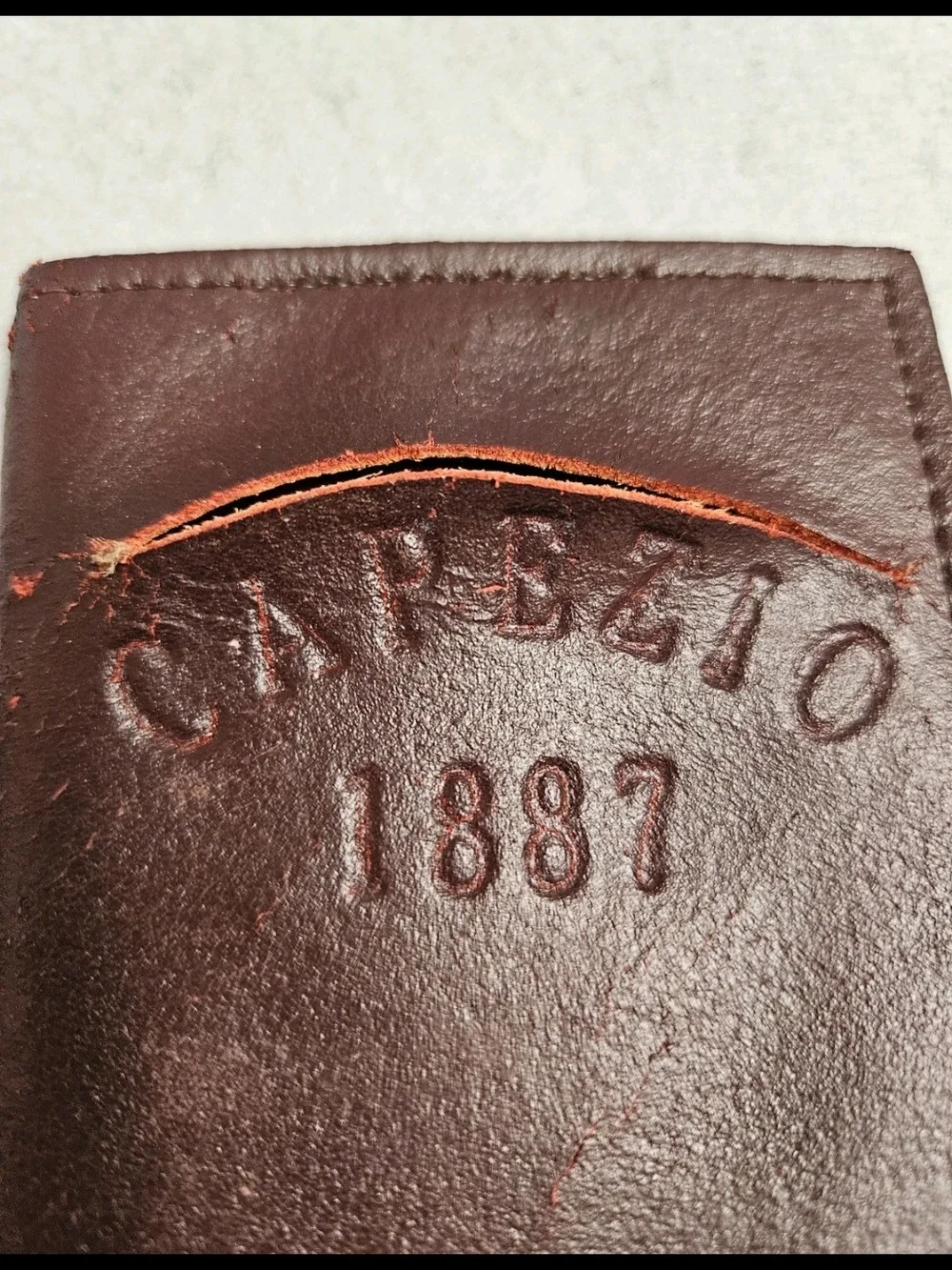 Vintage Capezio 1887 Brown Leather Photo Card Wallet Holder